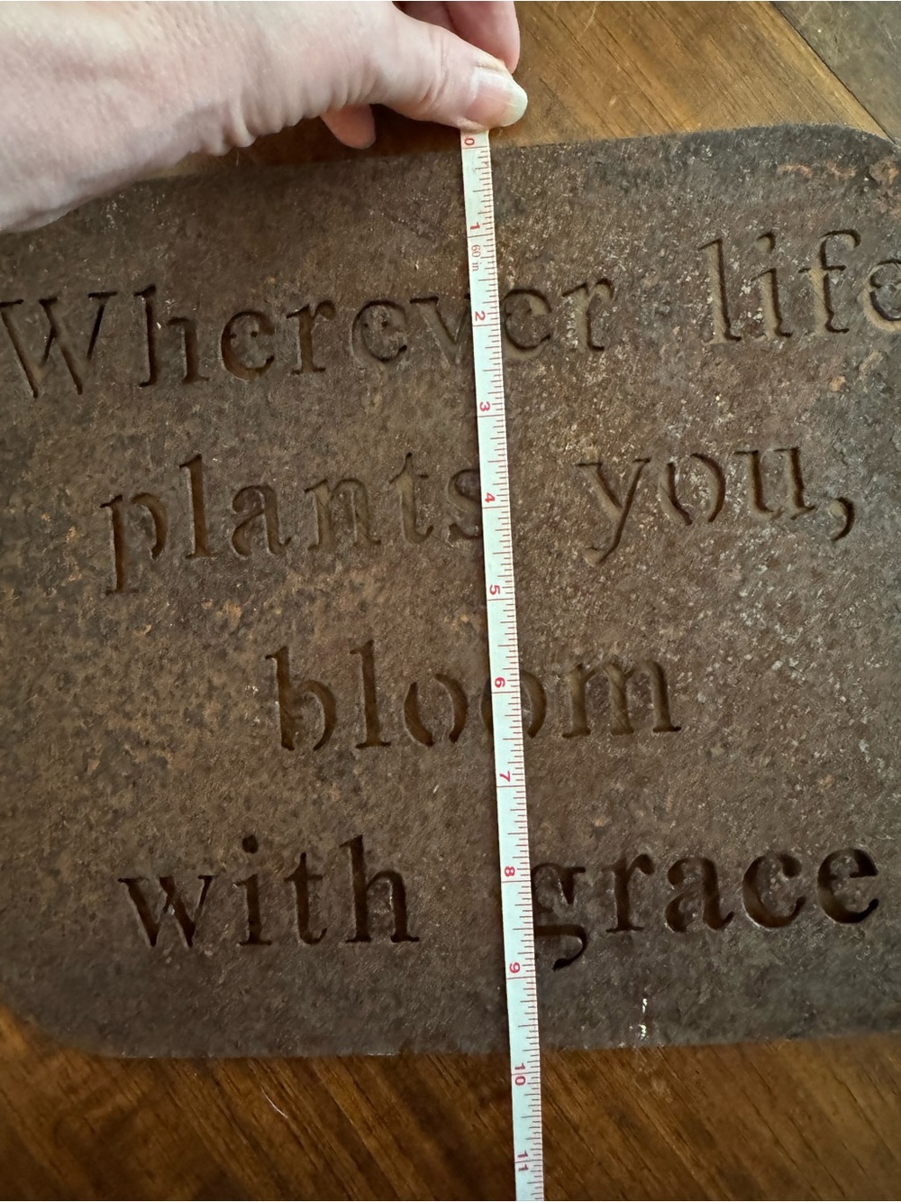 Rustic Metal Sign - "Wherever life plants you, bloom with grace" - Picture 4 of 4